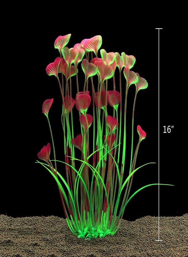 ALEGI Aquarium Plastic Plants Large,Artificial Plants Decoration Ornament Fish Tank-16 inch 2Pcs - Image 2